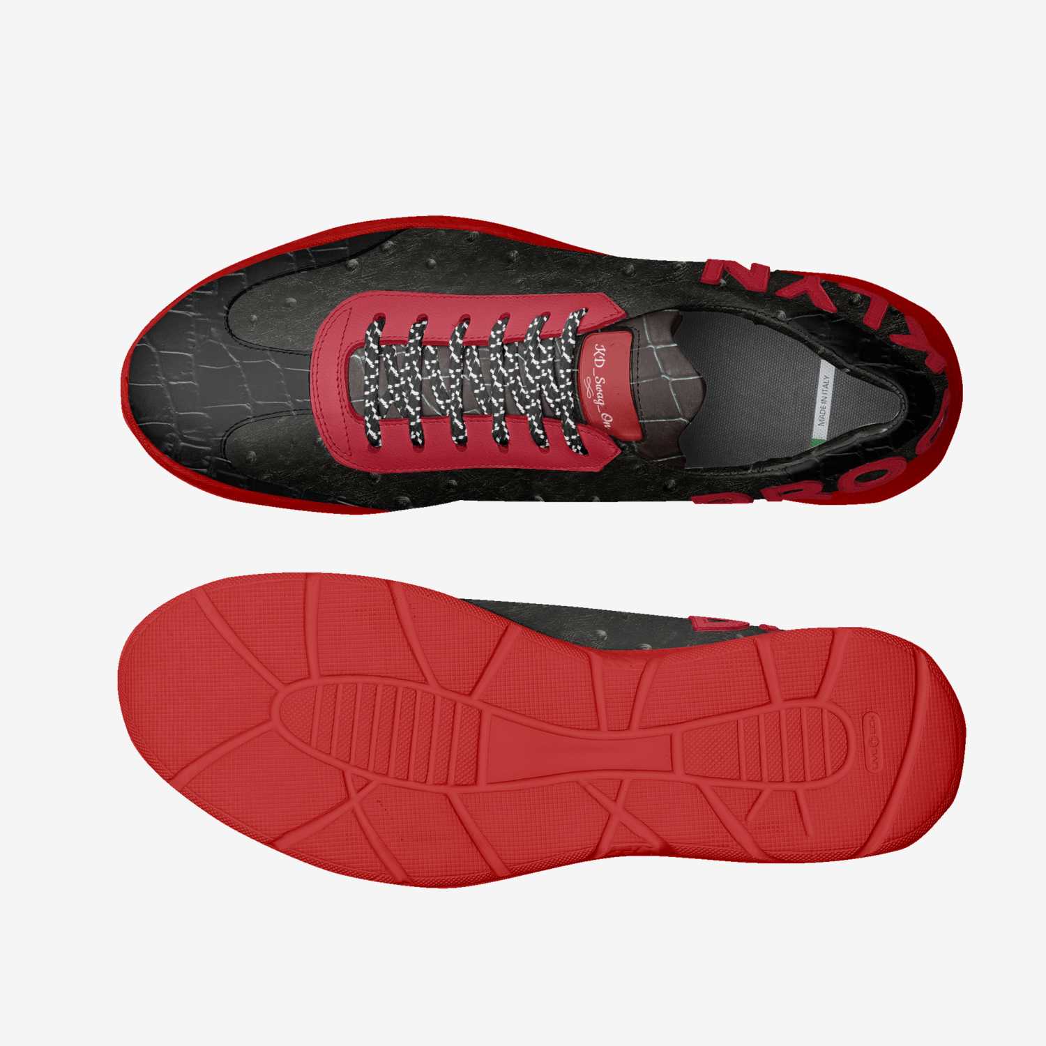 KD SWAG ON low cut Italian leather sneakers with chunky rubber sole and embossed branding