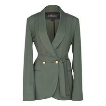 Load image into Gallery viewer, Women&#39;s Olive Blazer with Front Buttons – Tailored Blazer for Women
