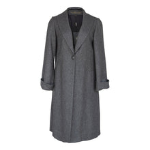 Load image into Gallery viewer, Worsted Flannel Long Trench Coat Gray Women’s Elegant Outerwear
