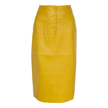 Load image into Gallery viewer, Glossy Vegan Leather Pencil Skirt – Women’s Chic Faux Leather Skirt
