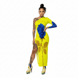 Yellow women's tassel stiletto pumps with high slim 12 cm heel and decorative tassels — additional view 14