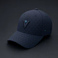 Vertex Tonal Tessellation Baseball Baseball Cap in navy with ice cyan geometric Vertex menswear design