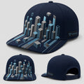 Vertex Isometric City Baseball Baseball Cap in slate with signal orange geometric Vertex menswear design