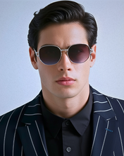 Load image into Gallery viewer, Bleu Violet Metal Sunglasses
