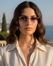 Load image into Gallery viewer, A.M. Metal Hexagon Sunglasses
