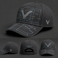 Vertex Blueprint Layer Baseball Baseball Cap in charcoal with electric blue geometric Vertex menswear design