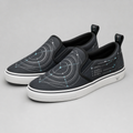 Vertex Vector Orbit Slip-On Shoe Slip-On Shoe in graphite with silver geometric Vertex menswear design
