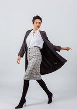 Load image into Gallery viewer, Worsted Flannel Long Trench Coat Gray Women’s Elegant Outerwear
