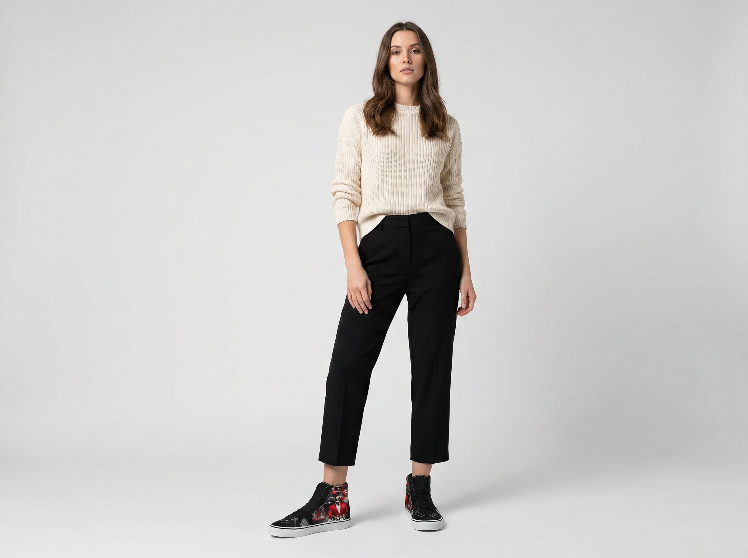 R&RH Caricature Women's High Top Sneakers