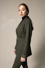 Load image into Gallery viewer, Women&#39;s Olive Blazer with Front Buttons – Tailored Blazer for Women
