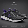 Vertex Apex Grid Sneaker in charcoal with ultraviolet geometric Vertex menswear design