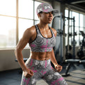 Pink Destiny designer high-waisted leggings with artisan print, premium fabric