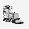 Rich and Rich Black and White PolkaDot Sporty Zip Boot front view