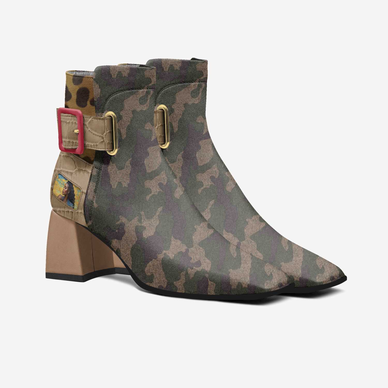 Rich and Rich Pretty Luiiloviie Luxe Heel Belt High Top Womens Boot