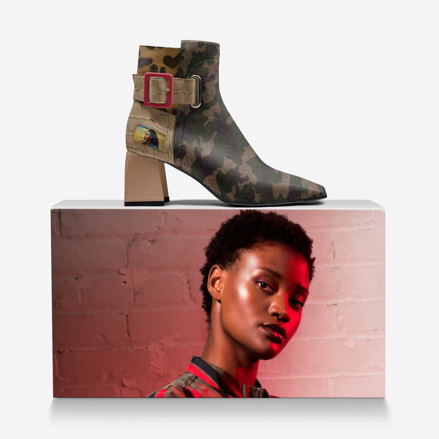 Rich and Rich Pretty Luiiloviie Luxe Heel Belt High Top Womens Boot