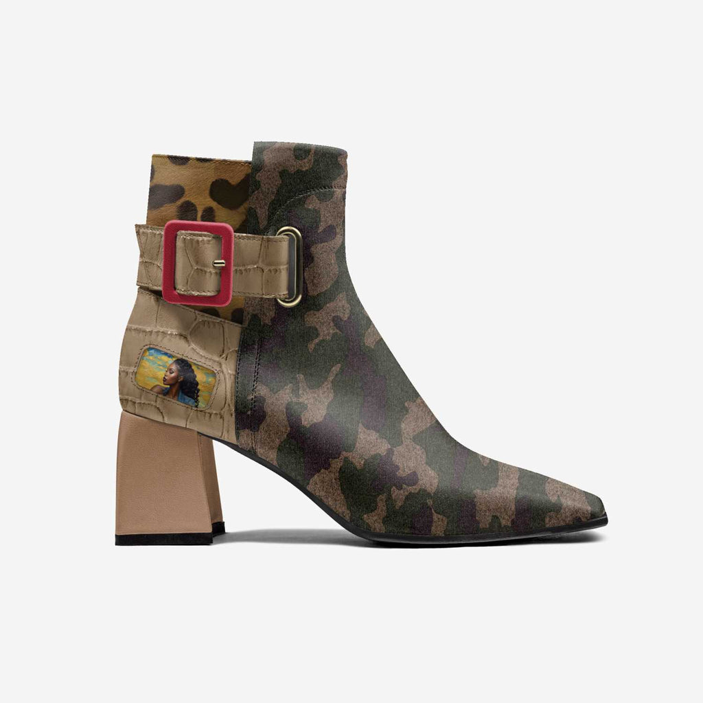 Rich and Rich Pretty Luiiloviie Luxe Heel Belt High Top Womens Boot
