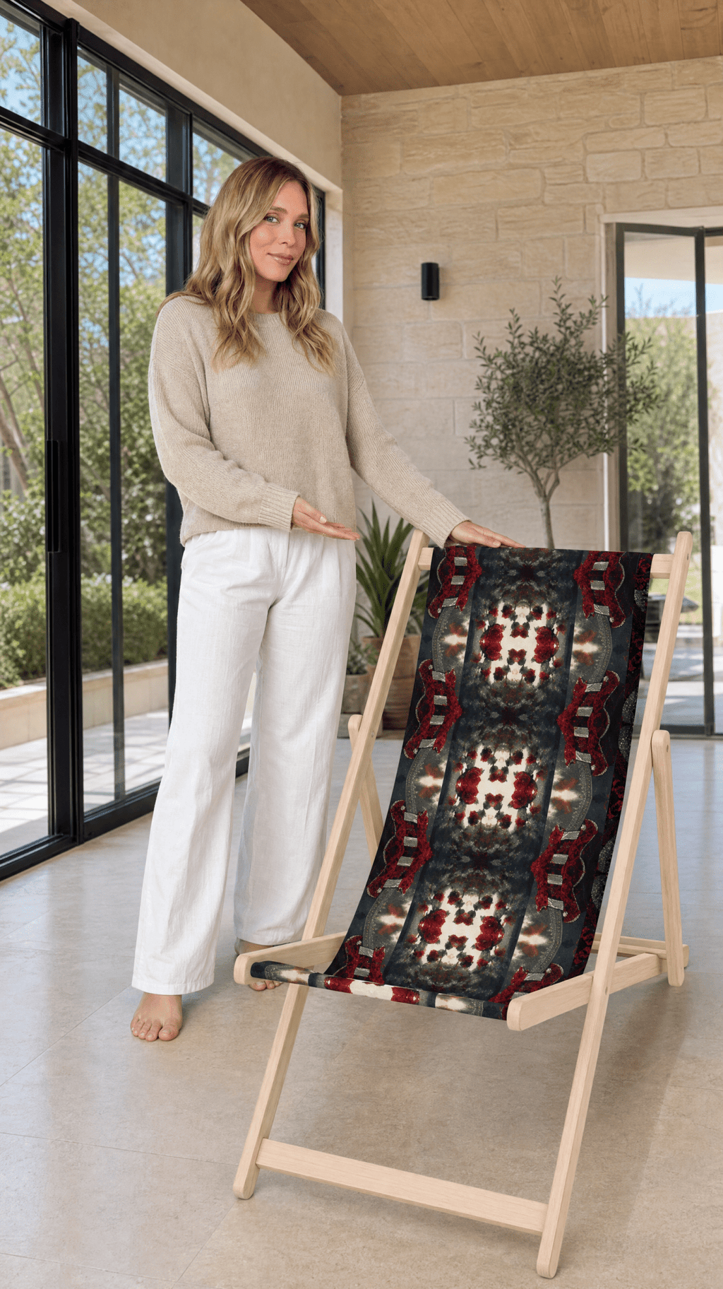 Rich and Rich Red Designer Deckchair - Rich and Rich Homeopportunities