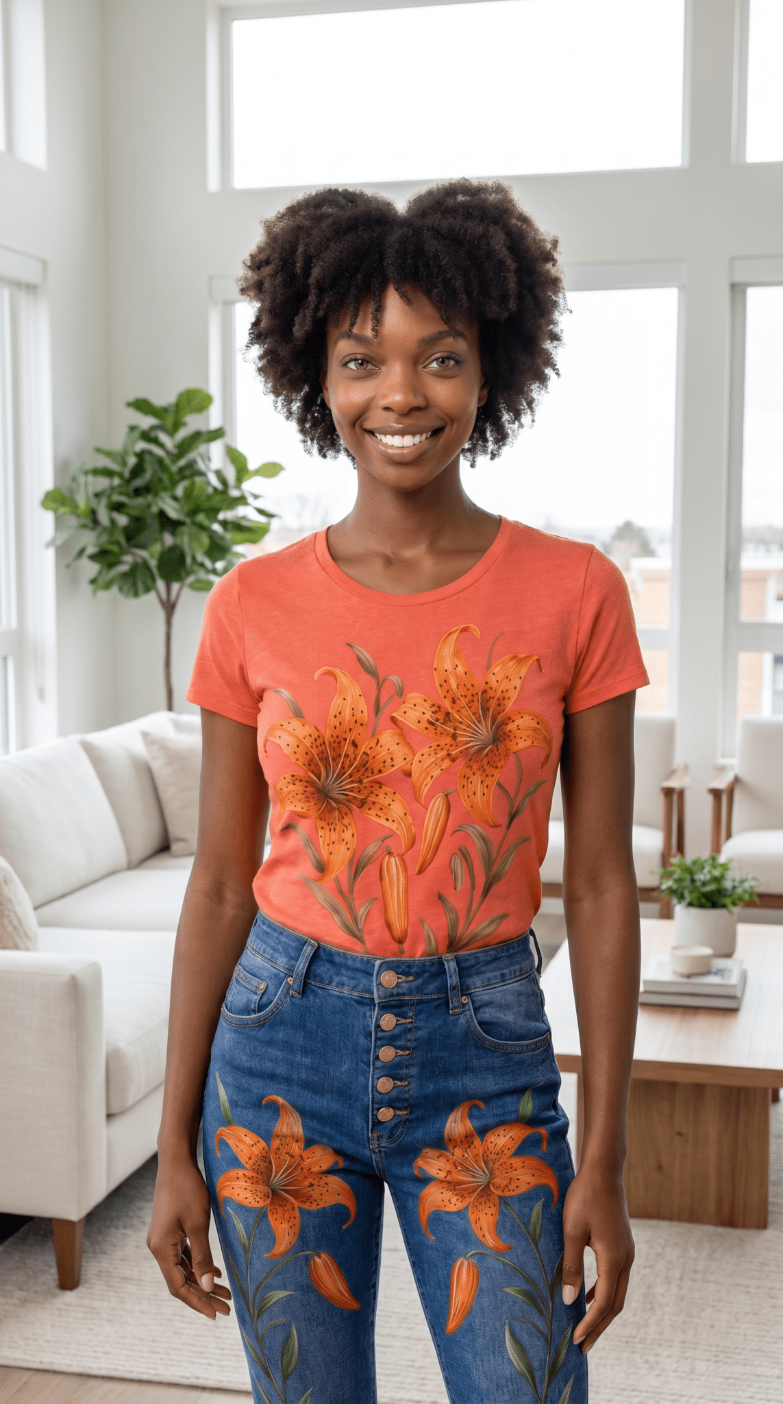 Tiger Lilies Graphic Denim & Tee Set - Rich and Rich Homeopportunities