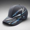 Vertex Prism Signal Baseball Baseball Cap in navy with ice cyan geometric Vertex menswear design