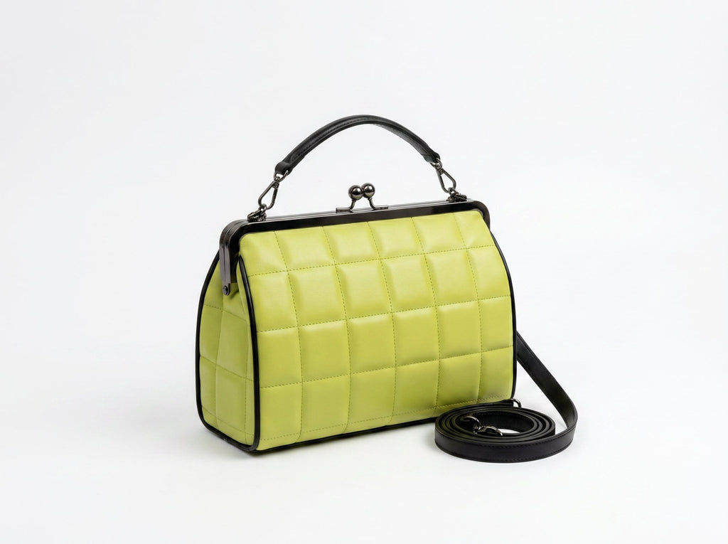 Rich and Rich Lime Kisslock Crossbody Women's Large Shoulder Bag - Rich and Rich Homeopportunities