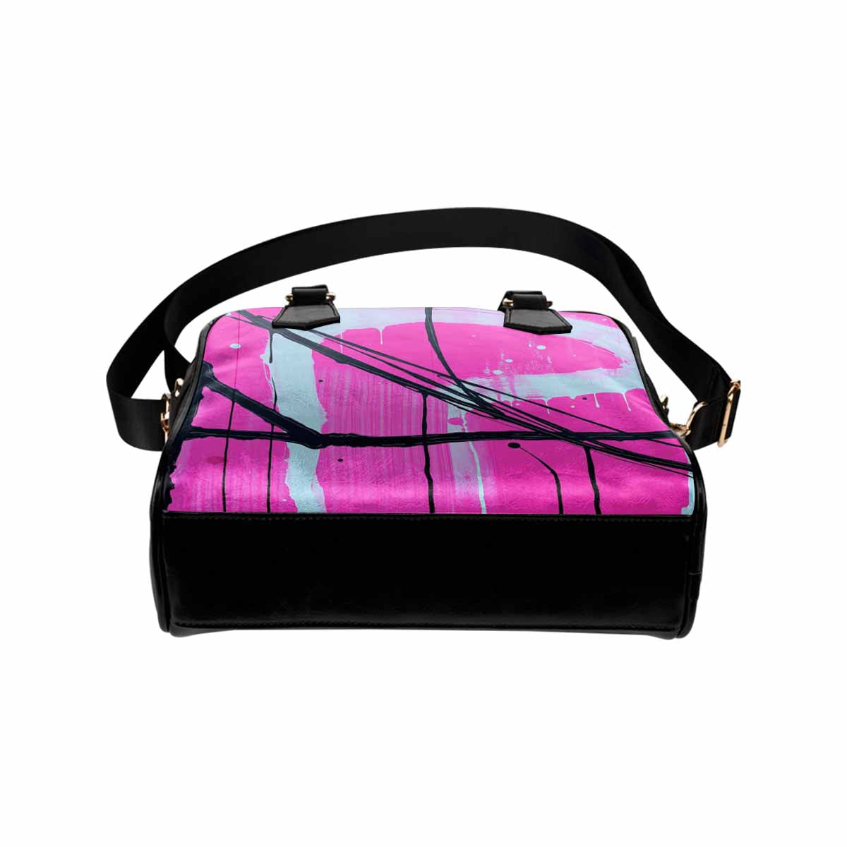 R&RH Pink Designer Women's Shoulder Bag made of pink PU leather with adjustable strap