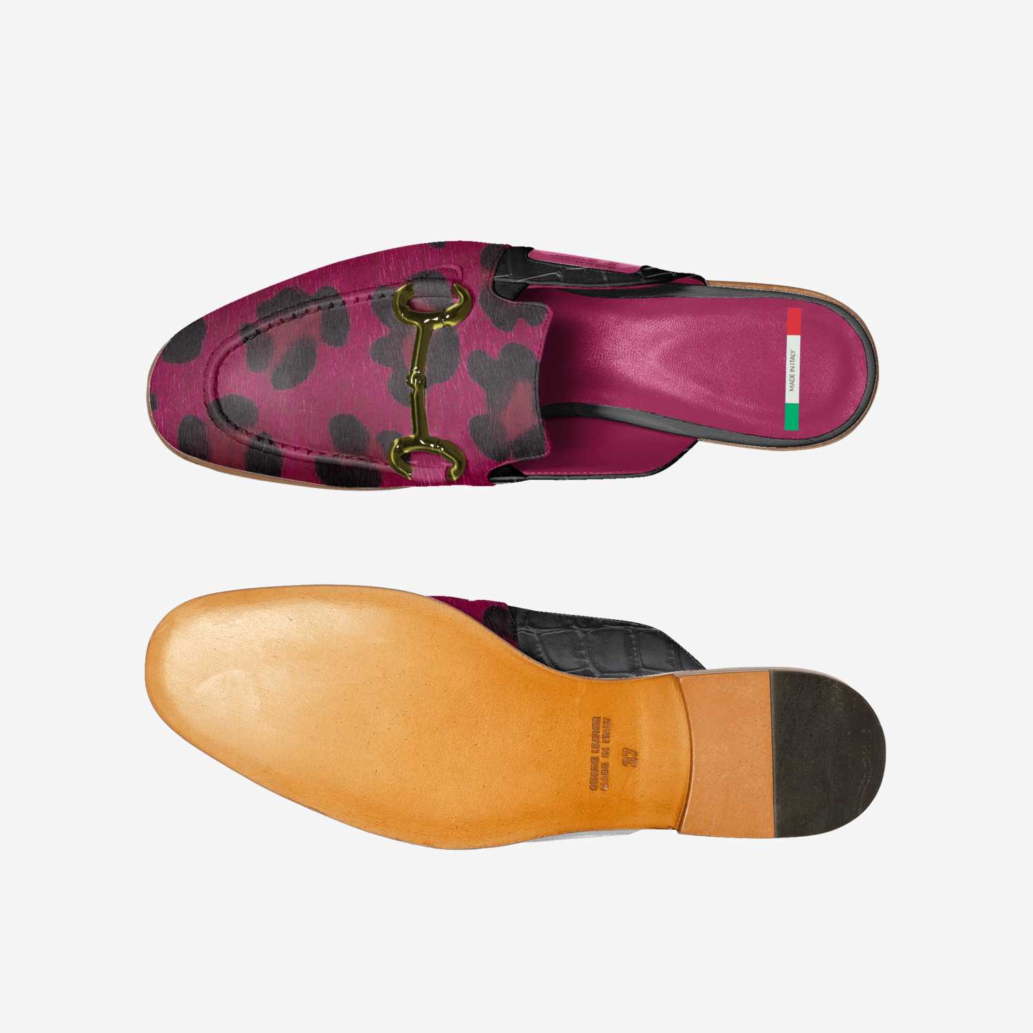 R&RH Unique Magenta Slip-On Women's Loafer handcrafted Italian leather shoe
