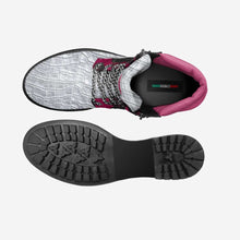 Load image into Gallery viewer, R&amp;RH_BIZ_SHOE LINE Grey  Magenta zip military boot - Rich and Rich Homeopportunities 
