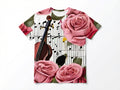 Rich & Rich Roses Violin Music Notes All-Over Print T-Shirt flat mockup