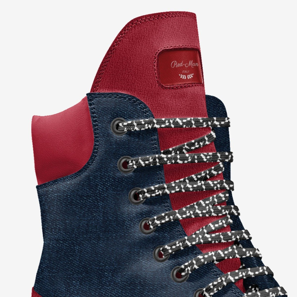 Rich and Rich Red-Man men's red leather high top boot handcrafted in Italy