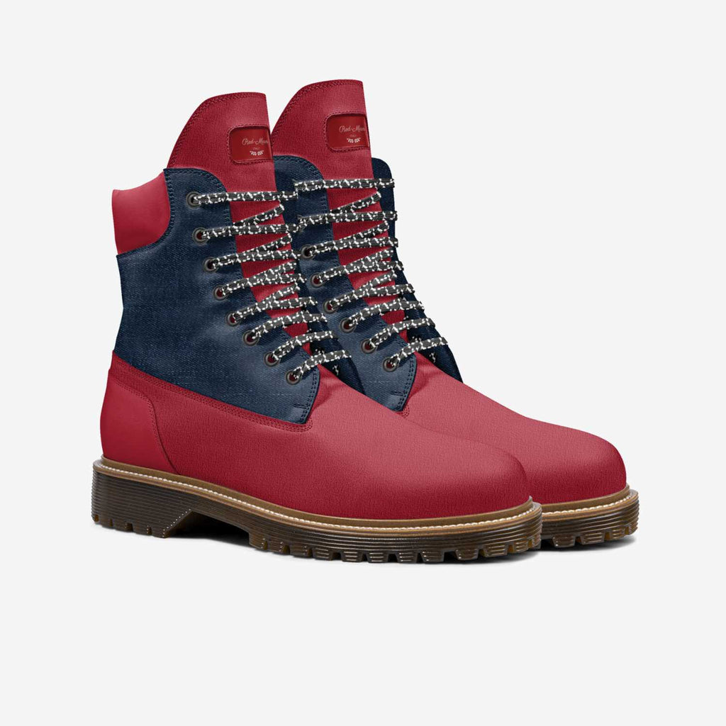 Rich and Rich Red-Man men's red leather high top boot handcrafted in Italy