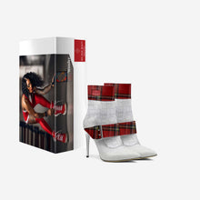 Load image into Gallery viewer, Red Rose Beauty Red and White Checker Women's High Heel Belt Boot - Rich and Rich Homeopportunities
