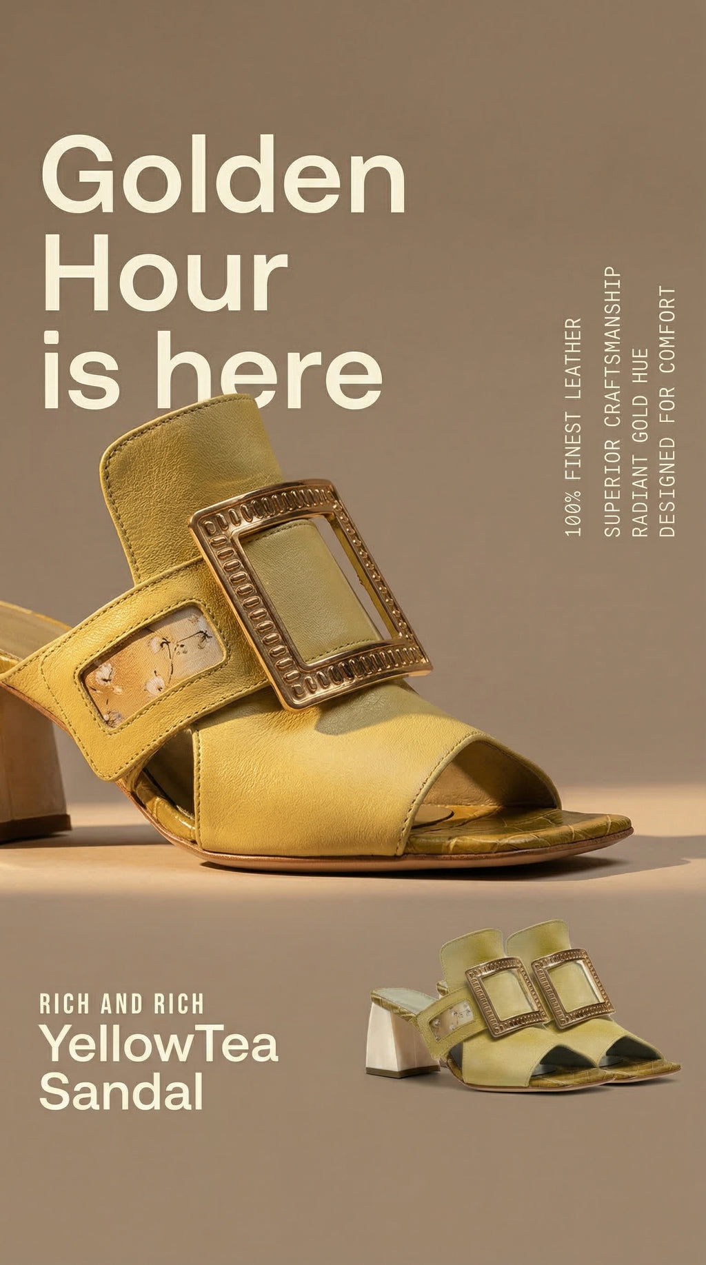 Rich and Rich YellowTea Women's Yellow Gold Sandals