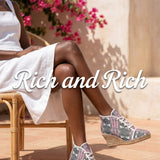 Pink caricature print wedge espadrilles with natural jute platform and rubber sole — product detail