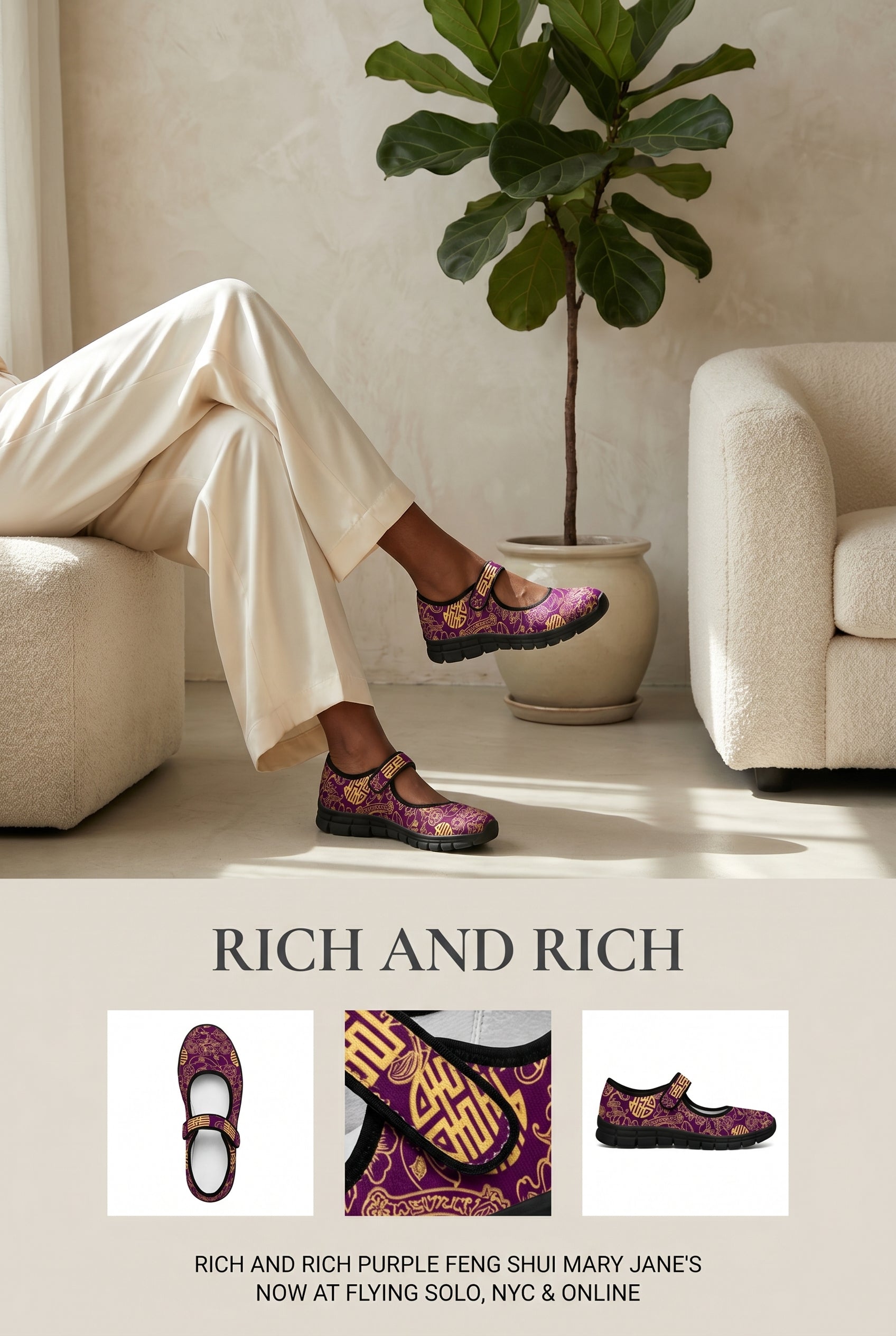 Rich and Rich Purple Feng Shui Women’s Mary Jane’s