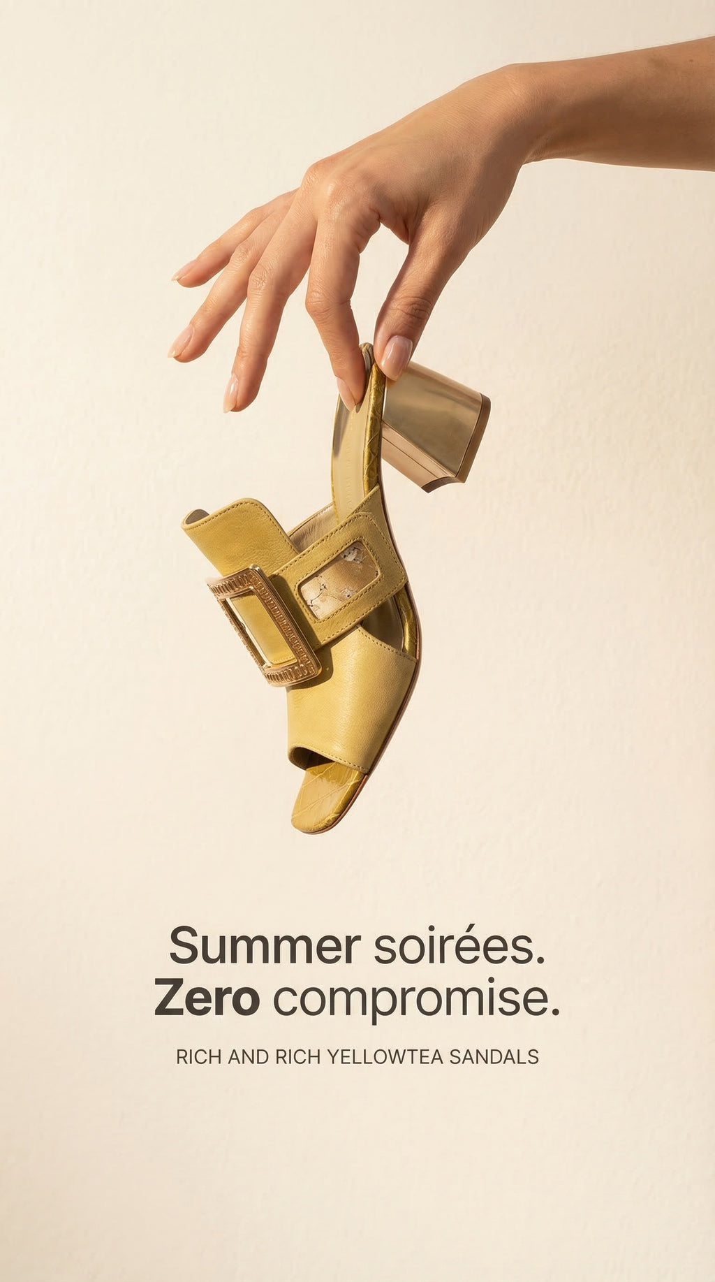 Rich and Rich YellowTea Women's Yellow Gold Sandals