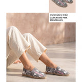 Pink women's espadrilles with caricature print, jute insole and non-slip rubber sole — additional view 7