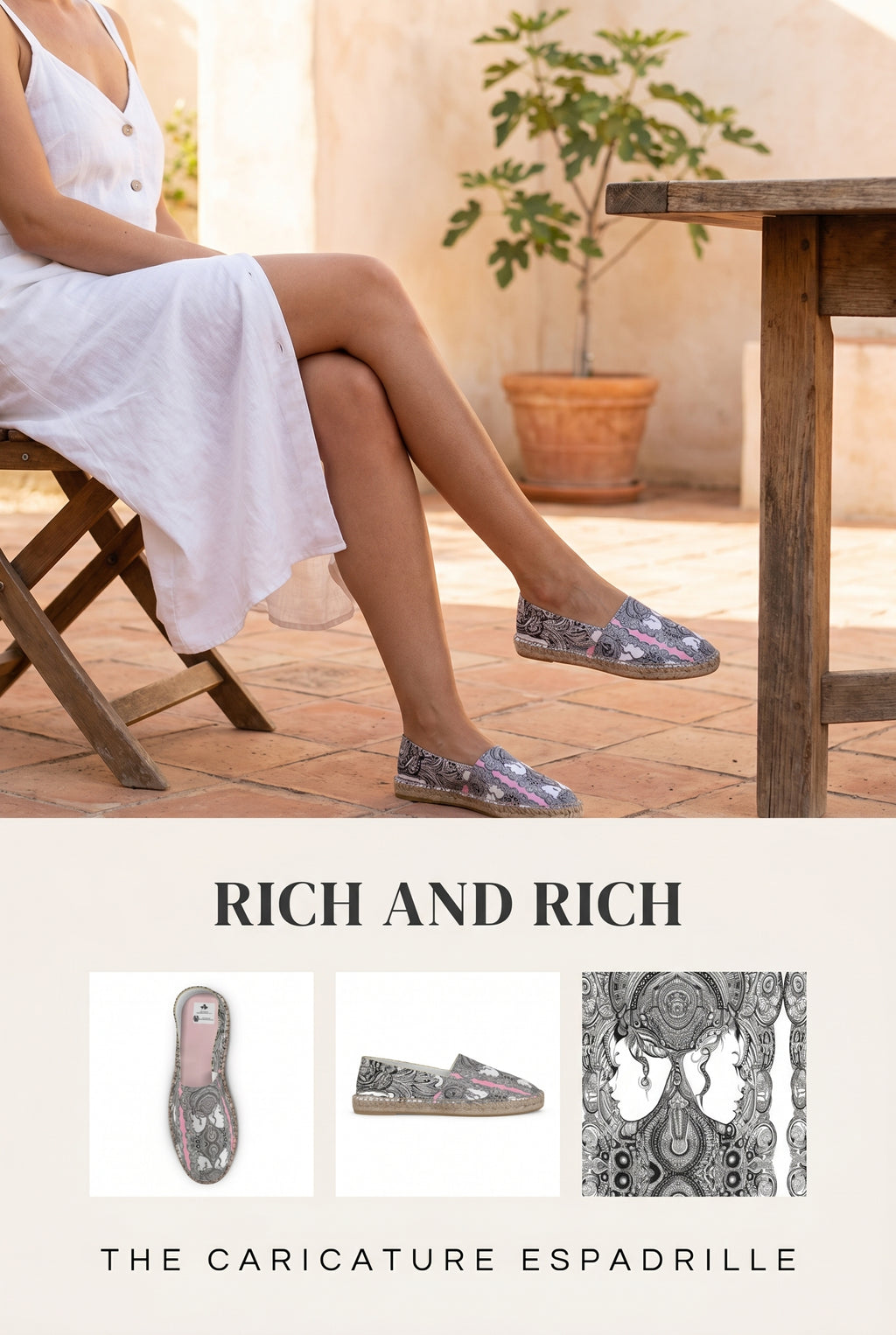 Rich and Rich Women's Caricature Pink Espadrilles
