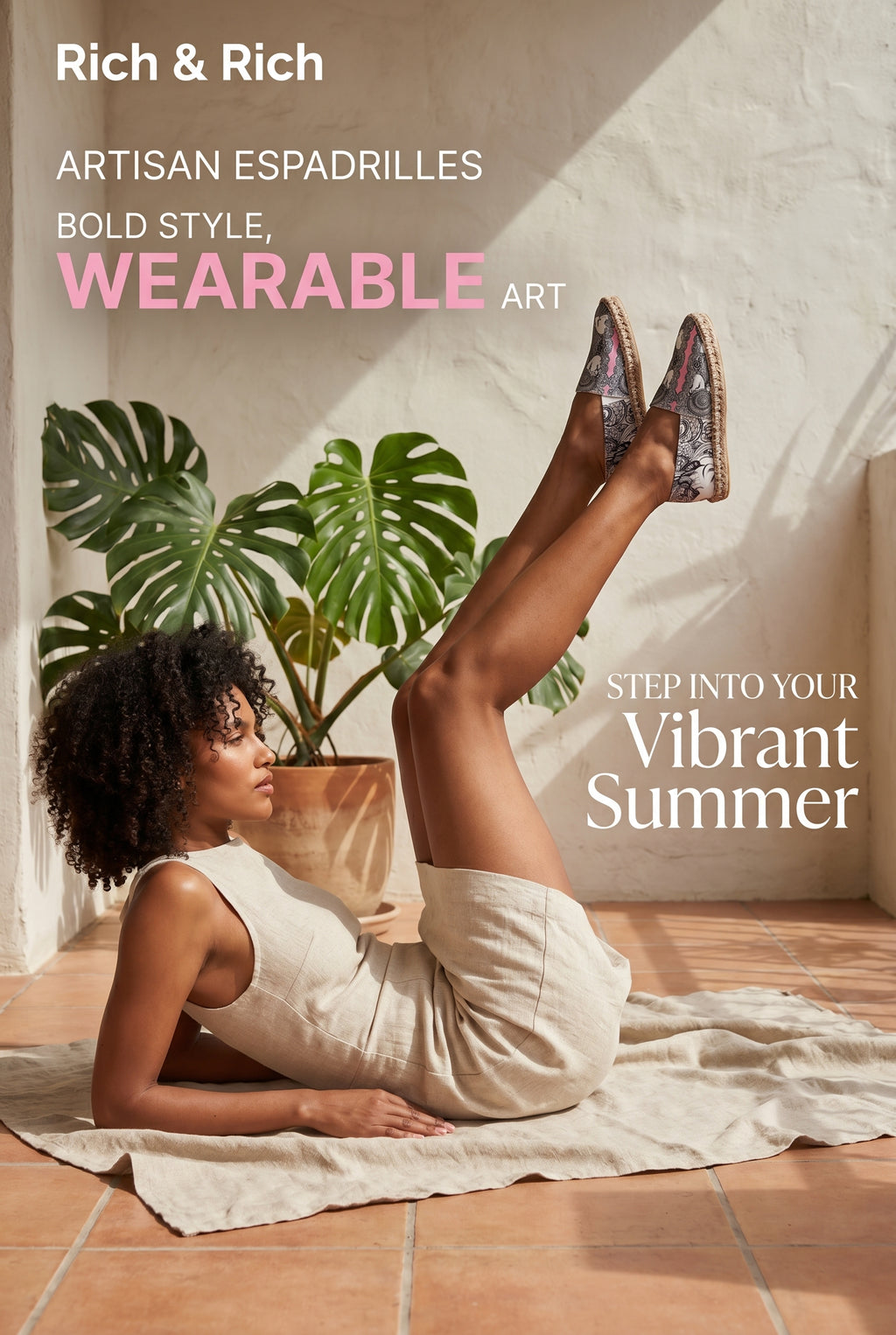 Rich and Rich Women's Caricature Pink Espadrilles