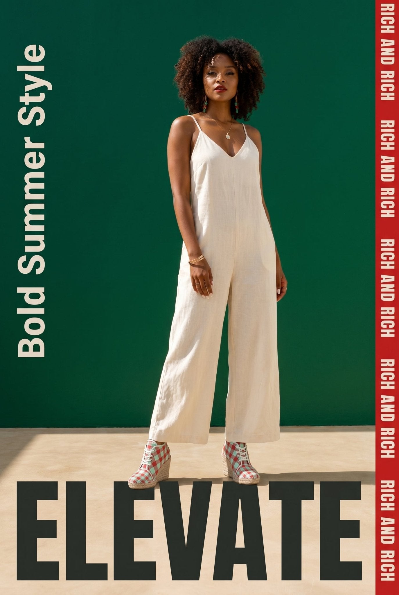 Red and mint green checkered wedge espadrilles with jute platform and non-slip rubber sole — additional view 10
