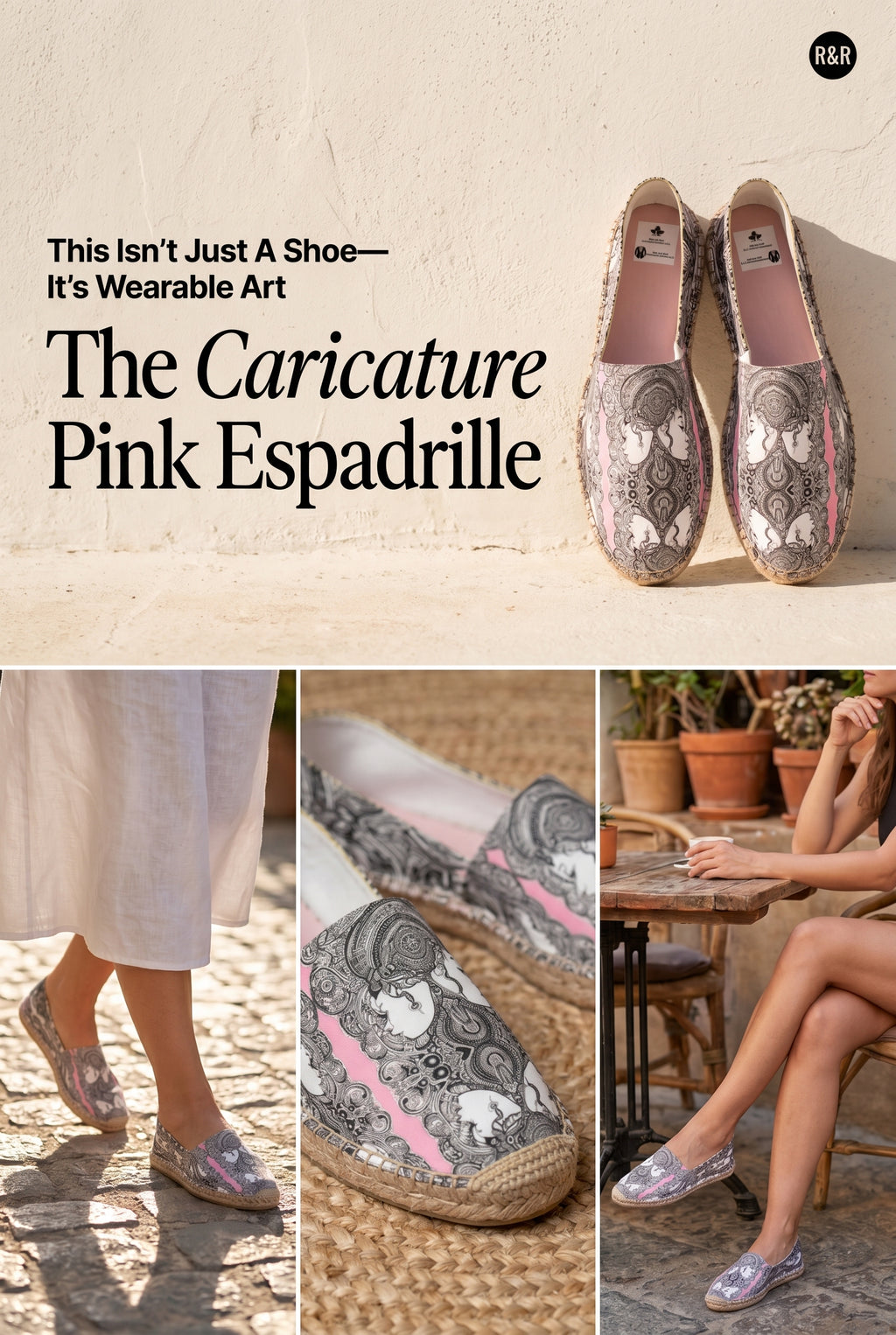 Rich and Rich Women's Caricature Pink Espadrilles