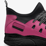 Pink leather slip-on sneakers with carved rubber sole and elasticized front panels — product detail