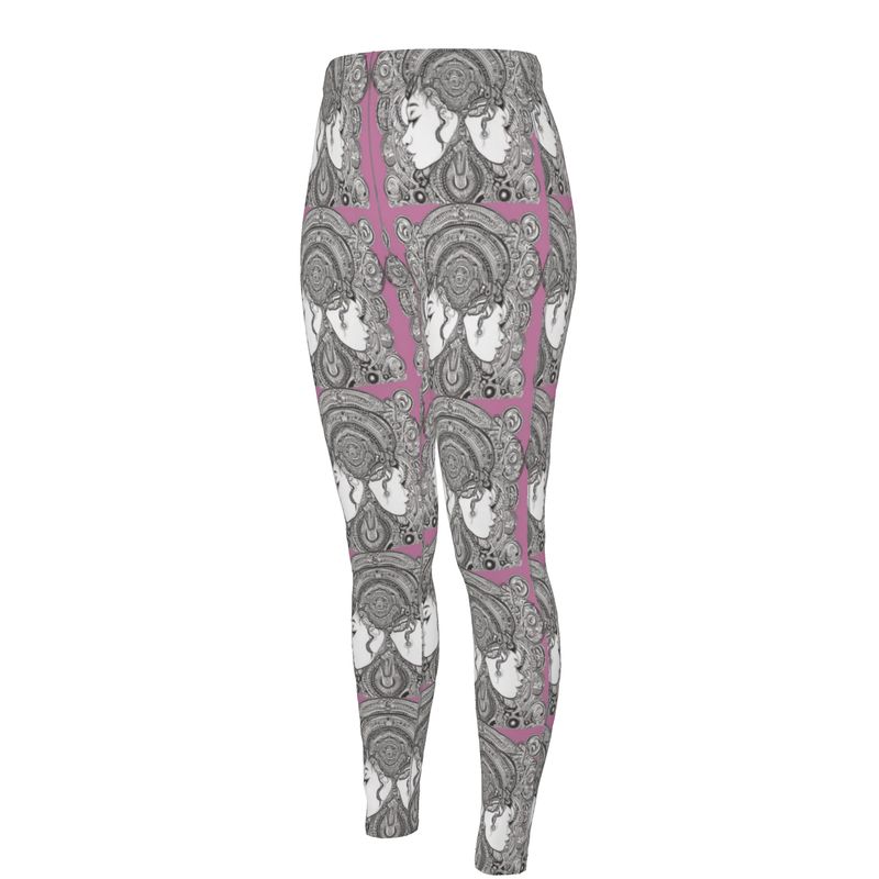 Rich and Rich Pink Destiny Designer High-Waisted Leggings for women in vibrant pink