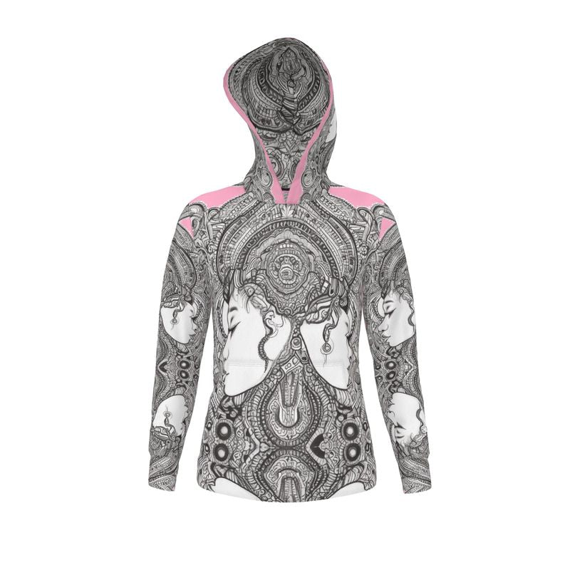 Rich and Rich Pink Destiny Designer Original Hoodie front view in pink color