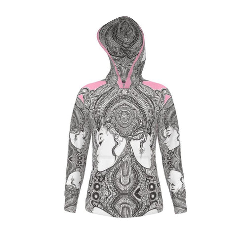 Rich and Rich Pink Destiny Designer Original Hoodie front view in pink color