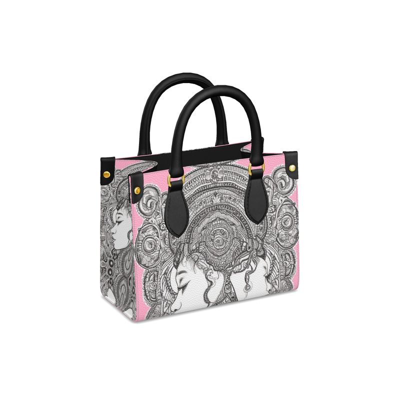 Rich and Rich Pink Destiny Mini Bonchurch Shopper Bag in genuine Nappa leather with tan suede lining