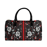 White roses 1200D nylon travel bag with PU leather handles and roomy main compartment — additional view 7