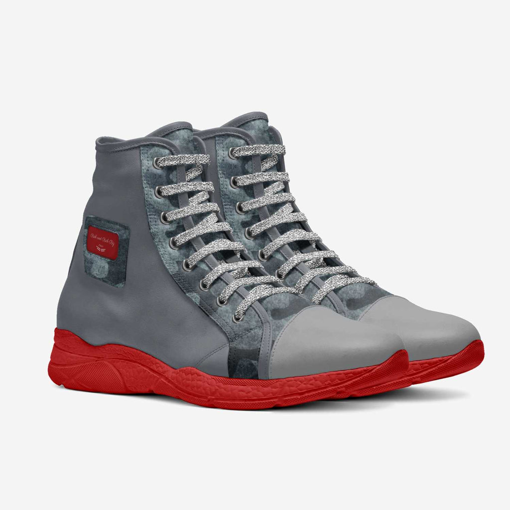 Rich and Rich Biz unisex gray high street runner sneaker handcrafted in Italian leather