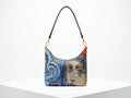 Rich and Rich Whimsical Blue Women's Square Designer Leather Hobo Bag - Rich and Rich Homeopportunities