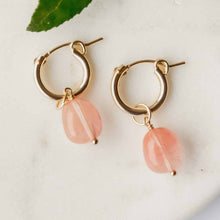 Load image into Gallery viewer, Rose Quartz Hoop Charms
