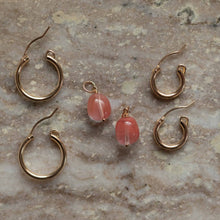 Load image into Gallery viewer, Rose Quartz Hoop Charms
